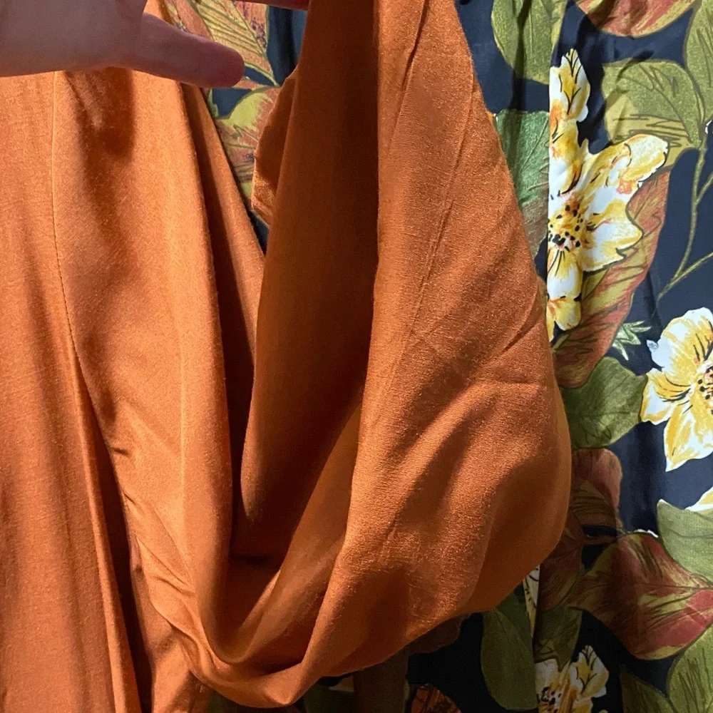 Sue Brett vintage Orange Blazer shell and Floral skirt Pants Set plus size 3X
